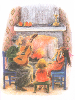 Иллюстрация Илон Викланд к книге Астрид Линдгрен «Как Лисабет засунула в нос горошину»