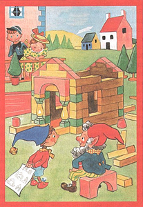 Иллюстрация Хармсена ван дер Бика к книге Энида Блайтона «Приключения Нодди в Игрушечном городе»