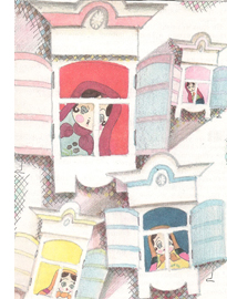 Иллюстрация Льва Токмакова к книге Татьяны Александровой и Валентина Берестова «Катя в игрушечном городе»