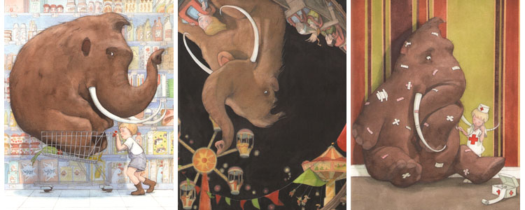 1 Иллюстрации Квентина Гребана к книге «Как воспитать домашнего мамонта»