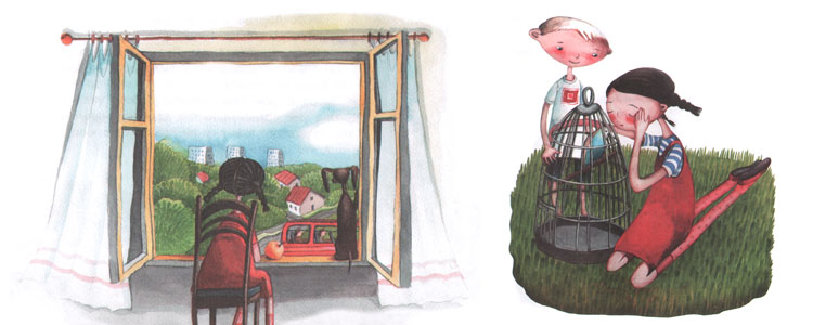 Иллюстрации Саши Ивойловой к книге Марии Бершадской «Большая маленькая девочка»