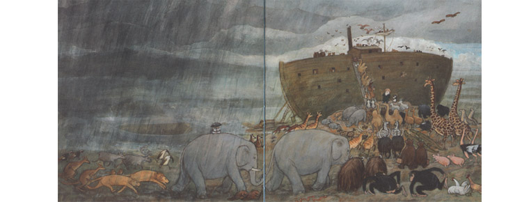 Иллюстрация Свена Нурдквиста к книге «Ноев ковчег»
