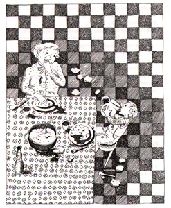 Иллюстрация Ротраут Сюзанны Бернер к книге Гудрун Мёбс «Бабушка! - кричит Фридер»