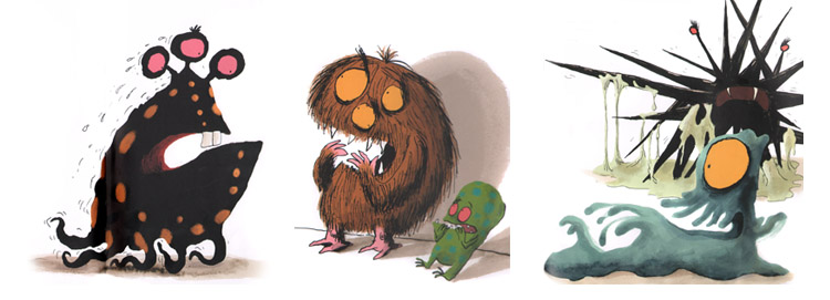 Иллюстрации Ролана Гарига к книге Катрин Леблан «Как справиться с монстрами»